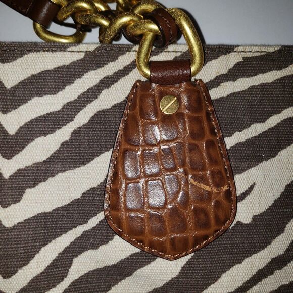 Michael Kors Tote Bag Womens Large Zebra Print Canvas Leather Shoulder Purse - Picture 6 of 7